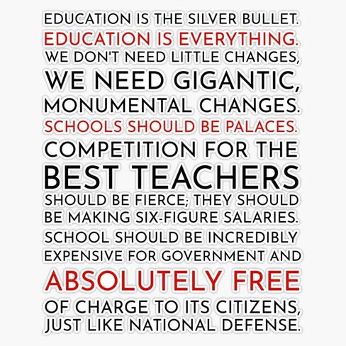 Sam Seaborn Education Speech - The West Wing Bumper Sticker Vinyl Decal 5 inches in Kuwait