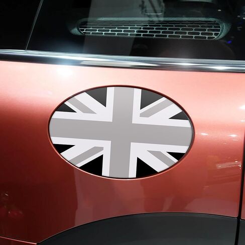 TOMALL Gas Tank Decal Compatible with Mini Cooper F54 Fuel Tank Pad Sticker UK Flag Pattern Vinyl Sticker Decal Gas Cap Trim Waterproof Decoration Exterior Sticker for Car (Gray Flag) in Kuwait