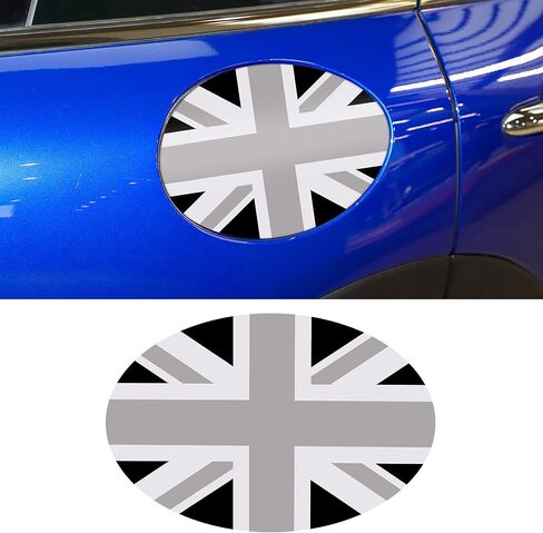 TOMALL Gas Tank Decal Compatible with Mini Cooper F54 Fuel Tank Pad Sticker UK Flag Pattern Vinyl Sticker Decal Gas Cap Trim Waterproof Decoration Exterior Sticker for Car (Gray Flag) in Kuwait
