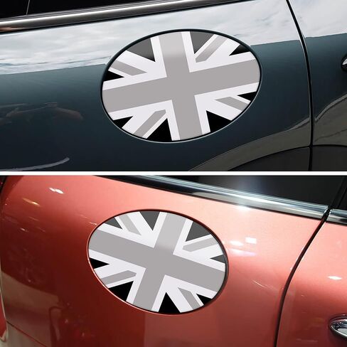 TOMALL Gas Tank Decal Compatible with Mini Cooper F54 Fuel Tank Pad Sticker UK Flag Pattern Vinyl Sticker Decal Gas Cap Trim Waterproof Decoration Exterior Sticker for Car (Gray Flag) in Kuwait
