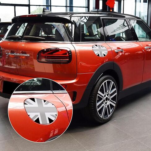 TOMALL Gas Tank Decal Compatible with Mini Cooper F54 Fuel Tank Pad Sticker UK Flag Pattern Vinyl Sticker Decal Gas Cap Trim Waterproof Decoration Exterior Sticker for Car (Gray Flag) in Kuwait