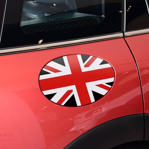 TOMALL Gas Tank Decal Compatible with Mini Cooper F54 Fuel Tank Pad Sticker UK Flag Pattern Vinyl Sticker Decal Gas Cap Trim Waterproof Decoration Exterior Sticker for Car (Gray Flag) in Kuwait