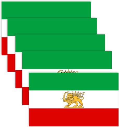 5 PCS Former Iran Lion Flag Sticker,6x3.5 in Old Iranian Decal,Large Banner Decor for Car Bumper Window Laptop in Saudi Arabia