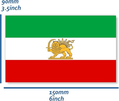 5 PCS Former Iran Lion Flag Sticker,6x3.5 in Old Iranian Decal,Large Banner Decor for Car Bumper Window Laptop in Saudi Arabia