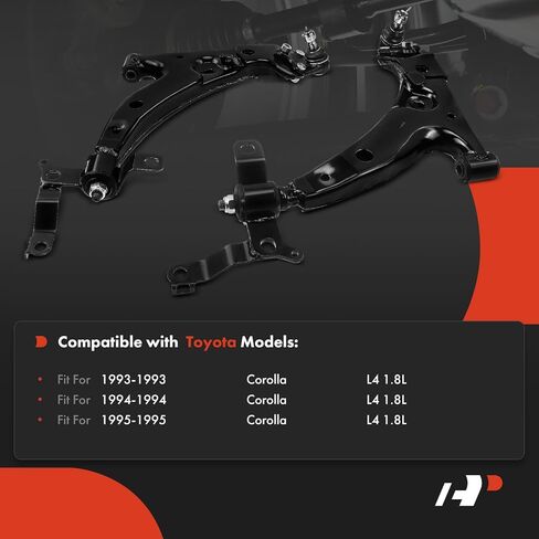 A-Premium 2 × أذرع تحكم سفلية أمامية، مع وصلة كروية وبطانة، متوافقة مع Toyota Corolla 1993 1994 1995 in Kuwait