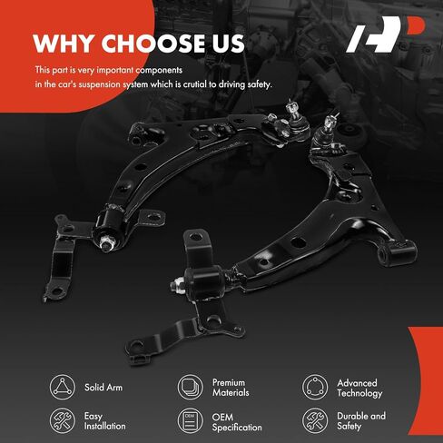 A-Premium 2 × أذرع تحكم سفلية أمامية، مع وصلة كروية وبطانة، متوافقة مع Toyota Corolla 1993 1994 1995 in Kuwait