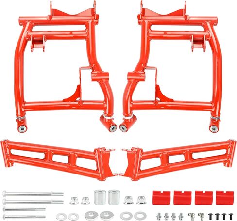 High Clearance Rear Offset A-Arms for 2016-2020 Polaris RZR S 900/2016-2018 RZR 4 900, 1.5" DOM Steel Tubing, Heavy-Duty Steel, Red in Saudi Arabia