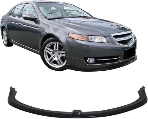 IKON MOTORSPORTS, Front Bumper Lip Compatible with 2007-2008 Acura TL, CS Style Front Lip Spoiler Bodykit Unpainted Black PU Poly Urethane in Kuwait