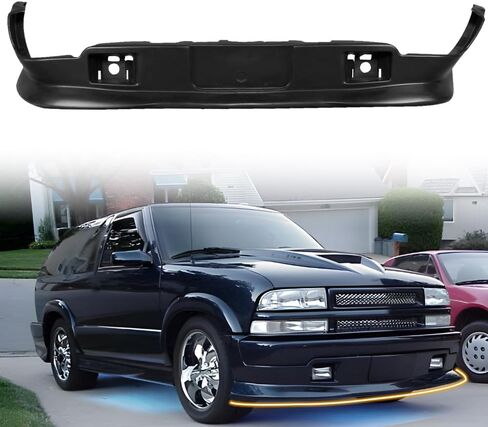 Front Bumper Lip Spoiler, Compatible with 1998-2004 Chevy S10, 1998-2004 Gmc S15 Sonoma, PU Black Extreme Style Add-on Front Splitter Air Dam Chin Protector in Kuwait