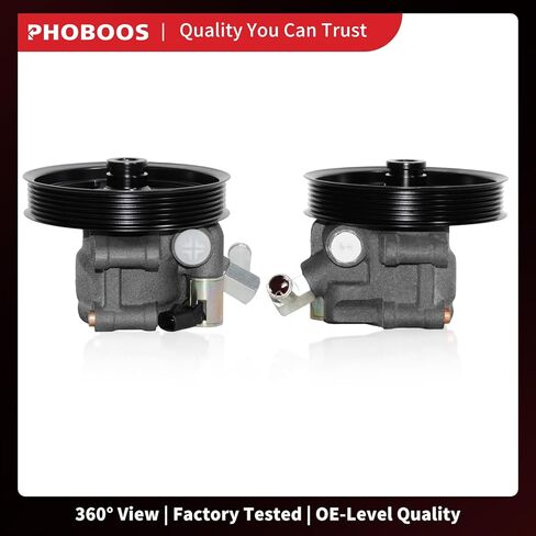 مضخة توجيه كهربائية PHOBOOS متوافقة مع Ford & Lincoln & Mercury - 1991-2003 - Expedition، Crown Victoria، Grand Marquis، Navigator، Blackwood، Town Car، V8 4.6L، مع بكرة ومخرج، المرجع. 20-260 in Kuwait
