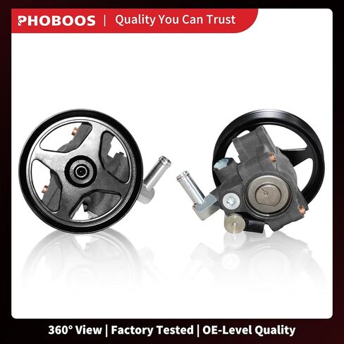 مضخة توجيه كهربائية PHOBOOS متوافقة مع Ford & Lincoln & Mercury - 1991-2003 - Expedition، Crown Victoria، Grand Marquis، Navigator، Blackwood، Town Car، V8 4.6L، مع بكرة ومخرج، المرجع. 20-260 in Kuwait