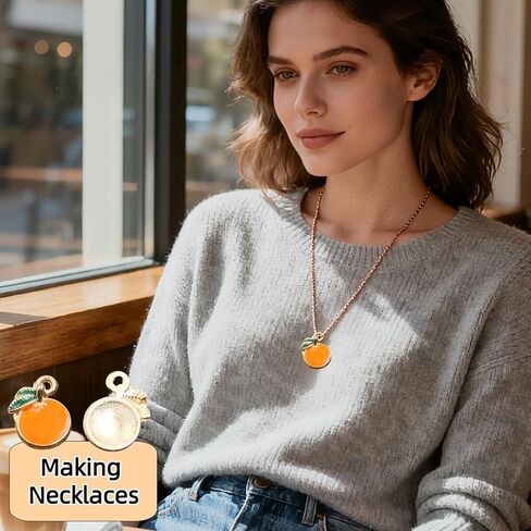 Cute Orange Slice Charms Premium Fruit Charms for Jewelry Making Orange Pendants for DIY Keychain Crafts Bag Accessories and Decoration in Saudi Arabia