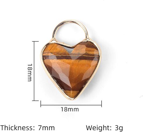 QSLLER 5pcs Natural Faceted Stone Crystal Pendant Heart Shape Aventurine Jades Charms for Jewelry Making DIY Crafts Earrings Necklace in Saudi Arabia