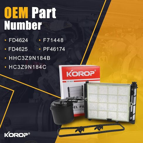 KOROP 6.7 Powerstroke fuel filter Kit Compatible with 2017-2025 Ford F250,F350,F450,F550 Super Duty 6.7L Diesel Engine Replaces FD4624, FD4625, HHC3Z9N184B, HC3Z9N184C in Kuwait