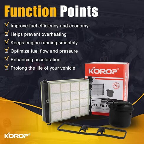 KOROP 6.7 Powerstroke fuel filter Kit Compatible with 2017-2025 Ford F250,F350,F450,F550 Super Duty 6.7L Diesel Engine Replaces FD4624, FD4625, HHC3Z9N184B, HC3Z9N184C in Kuwait
