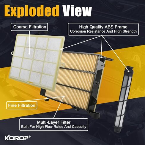 KOROP 6.7 Powerstroke fuel filter Kit Compatible with 2017-2025 Ford F250,F350,F450,F550 Super Duty 6.7L Diesel Engine Replaces FD4624, FD4625, HHC3Z9N184B, HC3Z9N184C in Kuwait