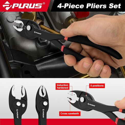 Water Pump Pliers, Plumbing Pliers 7-Inch, 10-Inch and 12-Inch 5-Position Adjustable Tongue and Groove Pliers with Cross Sawteeth in Saudi Arabia