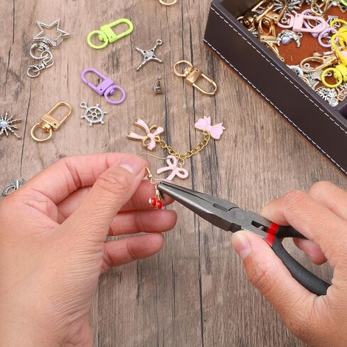 Needle Nose Pliers 12-Piece Set, 4.5 Inch Carbon Steel Long Nose Pliers with Serrated Jaw for Jewelry Making, Electronics Repair, Wire Bending, Crafting, and DIY Projects in Saudi Arabia