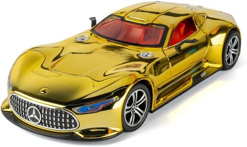 لعبة سيارة iLooboo موديل 1/24 Gloden AMG Vision GT مصنوعة من سبيكة قابلة للجمع، مصبوبة بالسحب للخلف مع أضواء وصوت in Kuwait