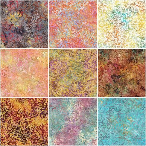 تعبيرات Batiks Twirl & Swirl Elementals A 9 Fat Quarters Riley Blake Designs FQ-21901A-9 in Kuwait