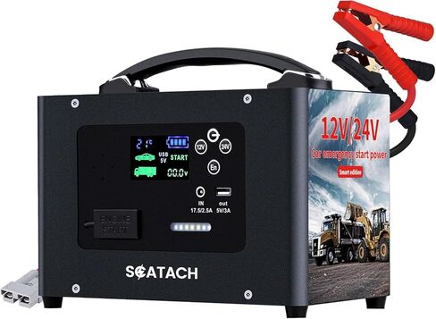 10000A Car Jump Starter, 24V 155WH Car Battery Jumper Starter for All Gas & All Diesel Engines, Heavy Duty Jump Starters Power Station Truck Jump Starter for Camping in Saudi Arabia