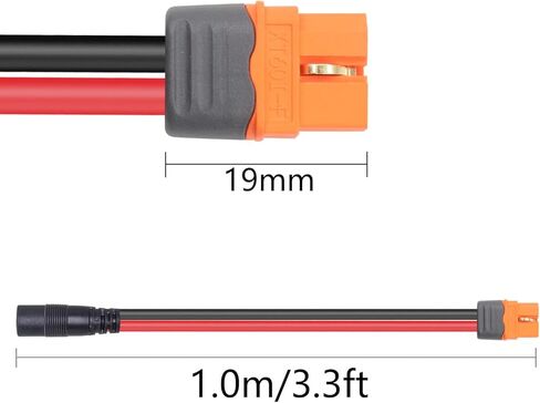 محول XT60I-F إلى محول موصل DC 8 مم، كابل طاقة XT60 أنثى إلى DC 7.9 مم × 0.9 مم أنثى 14AWG، لمحطة الطاقة المحمولة مولد الطاقة الشمسية (1 متر/3 قدم) in Kuwait