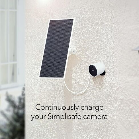 Wasserstein Solar Panel for SimpliSafe Wireless Outdoor Security Camera - Powerful SimpliSafe Outdoor Camera Solar Panel (White, 1 Pack) in Kuwait