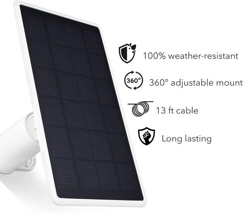 Wasserstein Solar Panel for SimpliSafe Wireless Outdoor Security Camera - Powerful SimpliSafe Outdoor Camera Solar Panel (White, 1 Pack) in Kuwait