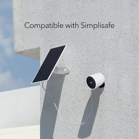 Wasserstein Solar Panel for SimpliSafe Wireless Outdoor Security Camera - Powerful SimpliSafe Outdoor Camera Solar Panel (White, 1 Pack) in Kuwait
