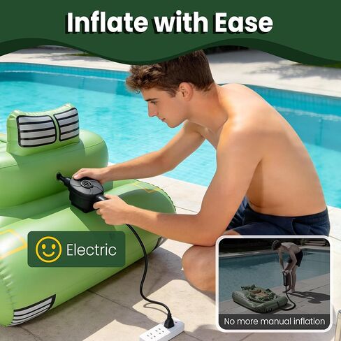 GIGIGO Motorized Pool Float with Electric Water Gun, Rechargeable Inflatable Tank Floats for Adults & Teens, Lake River Floaties with Motor, Pool Toys for Party, Vacation & Water Relaxation in Saudi Arabia