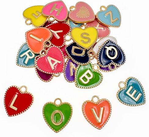 Enamel Letter Initial Charms A-Z Alphabet Gold Plated Alloy for Jewelry Making Bracelet Necklace Earring Pendant Craft Supplies DIY Accessories in Kuwait