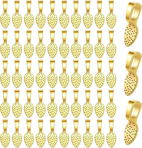 100pcs Glue on Bails Pendants Gold Plated Small Pendant Bails for Jewelry Making Spoon Pendant Bail Flat Necklace Oval Gold Bail Jewelry Glue on Earring Flat Back Charms for DIY Crafts Supplies in Kuwait