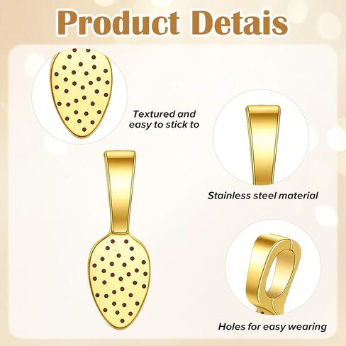 100pcs Glue on Bails Pendants Gold Plated Small Pendant Bails for Jewelry Making Spoon Pendant Bail Flat Necklace Oval Gold Bail Jewelry Glue on Earring Flat Back Charms for DIY Crafts Supplies in Kuwait