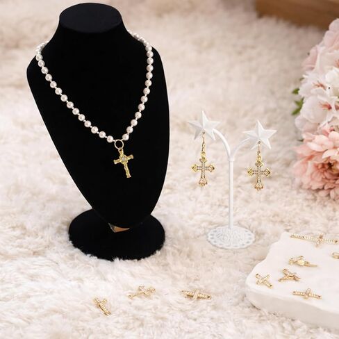 Gold Cross Charms, Vintage Crucifix Pendants for Jewelry Making, DIY Necklace Bracelet Earrings, 9 Styles in Saudi Arabia