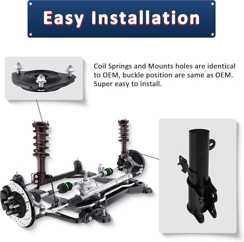MOSTPLUS Front and Rear Struts+ Sway Bars Links Suspension kit Compatible with 2013-2018 Ford Focus Shocks Assembly Set of 8 in Kuwait