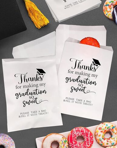 ANTING Class of 2026 Thanks for Making My Graduation So Sweet Party Favors Bags,Graduation Grad Party Treat Snack Goodie Candy Bar Buffet Grease Resistant Paper Bags (50) in Saudi Arabia