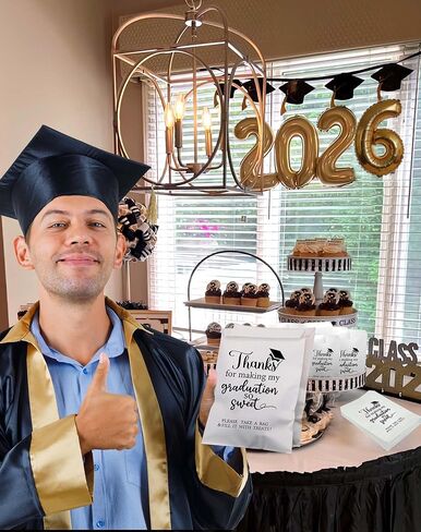 ANTING Class of 2026 Thanks for Making My Graduation So Sweet Party Favors Bags,Graduation Grad Party Treat Snack Goodie Candy Bar Buffet Grease Resistant Paper Bags (50) in Saudi Arabia