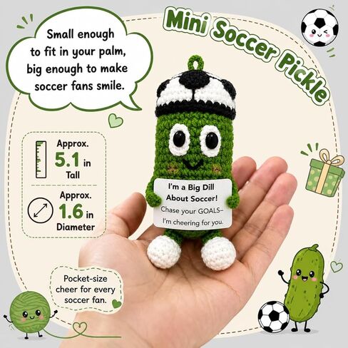 Soccer Goodie Bag Stuffers Gifts for Boys Girls Kids Teens, Funny Emotional Support Pickle Soccer Doll, World Cup Graduation Party Favors in Saudi Arabia