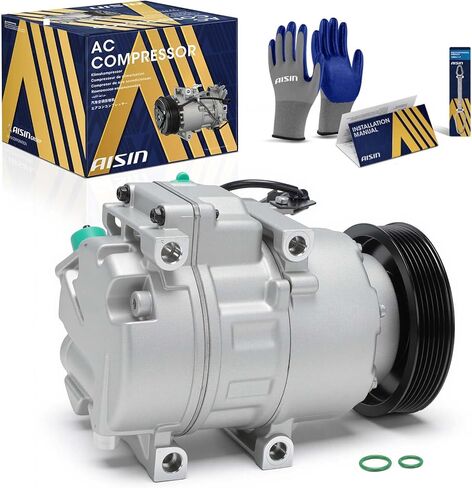 ضاغط مكيف هواء AISIN AFTERMARKET ACCAZ-00925 - متوافق مع Hyundai Santa Fe 2013-2018 Santa Fe XL 2013-2019 3.3L، Sorento 2011-2015 3.3L 3.5L - مع أخدود 6 بكرات، مع قابض in Kuwait