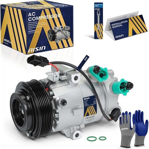 AISIN AFTERMARKET ACCHY-00938 Air Conditioner AC Compressor - Compatible with Hyundai Elantra 2017-2020 2.0L - with 6-Pulley Groove, with Clutch in Kuwait