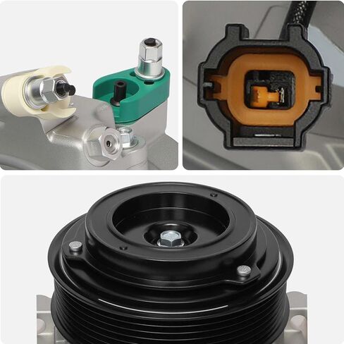 AISIN AFTERMARKET ACCN-00931 Air Conditioner AC Compressor - Compatible with Infiniti G35 2007-2008 3.5L, EX35 2008-2009 3.5L, M35 2008-2010 3.5L - with 7-Pulley Groove, with Clutch in Kuwait