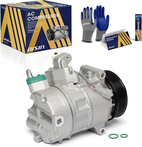 AISIN AFTERMARKET ACCN-00931 Air Conditioner AC Compressor - Compatible with Infiniti G35 2007-2008 3.5L, EX35 2008-2009 3.5L, M35 2008-2010 3.5L - with 7-Pulley Groove, with Clutch in Kuwait