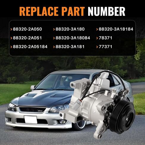 Hututimo 88320-2A051 AC Compressor with Clutch Compatible with Lexus GS300 3.0L 1998-2005, IS300 3.0L 2001-2005 Replace 88320-3A180 88320-3A181 77371 78371 in Saudi Arabia