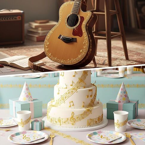 20 Yards Music Note Ribbon Decorations Craft Ribbons Hollow Notation Grosgrain Engraved Clothing Trim Accessories for Gift Wrapping Decor Christmas(Gold) in Kuwait