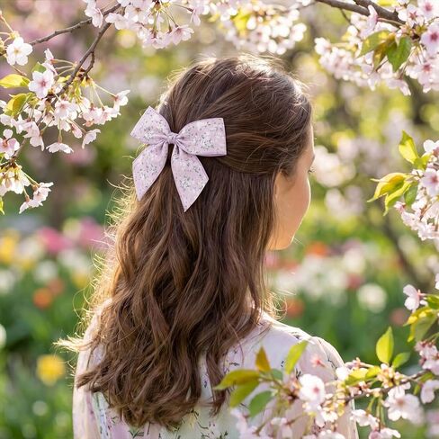 Spring Floral Wired Ribbon 2.5 Inch, 4 Rolls Vintage Wildflower Fabric Ribbon 20 Yards for Wreaths Bow Making Gift Wrapping Easter Party Decor in Saudi Arabia