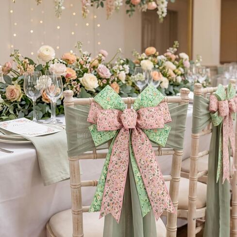 Spring Floral Wired Ribbon 2.5 Inch, 4 Rolls Vintage Wildflower Fabric Ribbon 20 Yards for Wreaths Bow Making Gift Wrapping Easter Party Decor in Saudi Arabia