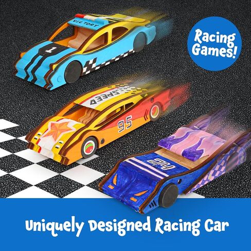 3 Pcs Wooden Cars, Unfinished Wooden Cars to Paint Wood DIY Cars Arts and Crafts Kit for Students Home Activities Easy Woodworking and Family Time (Paints and Brushes not Included) in Saudi Arabia