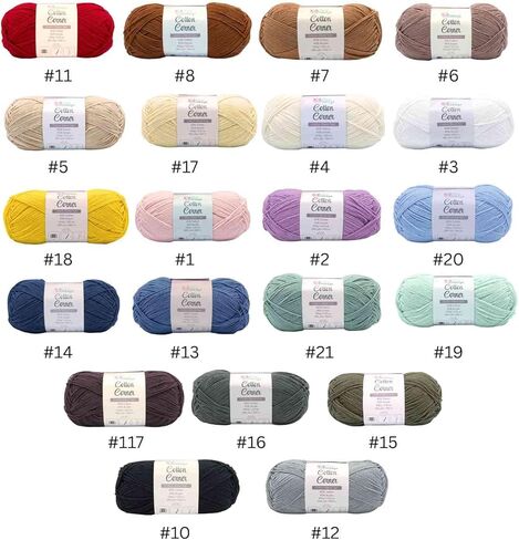 Okeydokeys Cotton Corner Yarn for Knitting and Crocheting, Cream Yarn with Soft and Skin-Friendly, 4-Ply DK Weight 3 Light Yarn, 3.53oz/284y Per Skein, Butter Cream Color 4 in Saudi Arabia