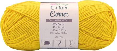Okeydokeys Cotton Corner Yarn for Knitting and Crocheting, Cream Yarn with Soft and Skin-Friendly, 4-Ply DK Weight 3 Light Yarn, 3.53oz/284y Per Skein, Butter Cream Color 4 in Saudi Arabia