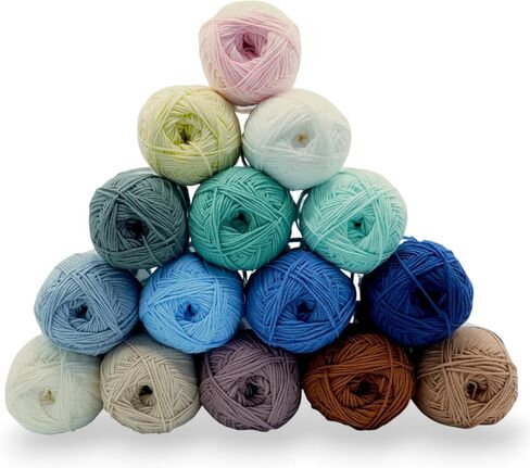 Okeydokeys Cotton Corner Yarn for Knitting and Crocheting, Cream Yarn with Soft and Skin-Friendly, 4-Ply DK Weight 3 Light Yarn, 3.53oz/284y Per Skein, Butter Cream Color 4 in Saudi Arabia